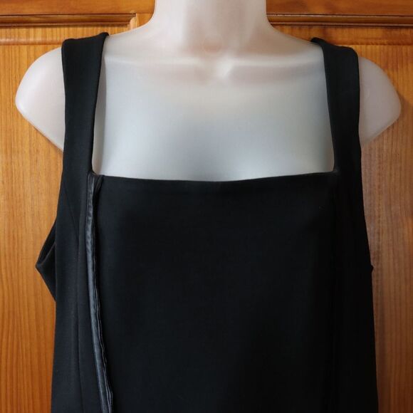 Banana Republic Black Tank Square Neck Mini Dress 14 Corporate Goth - Picture 2 of 15